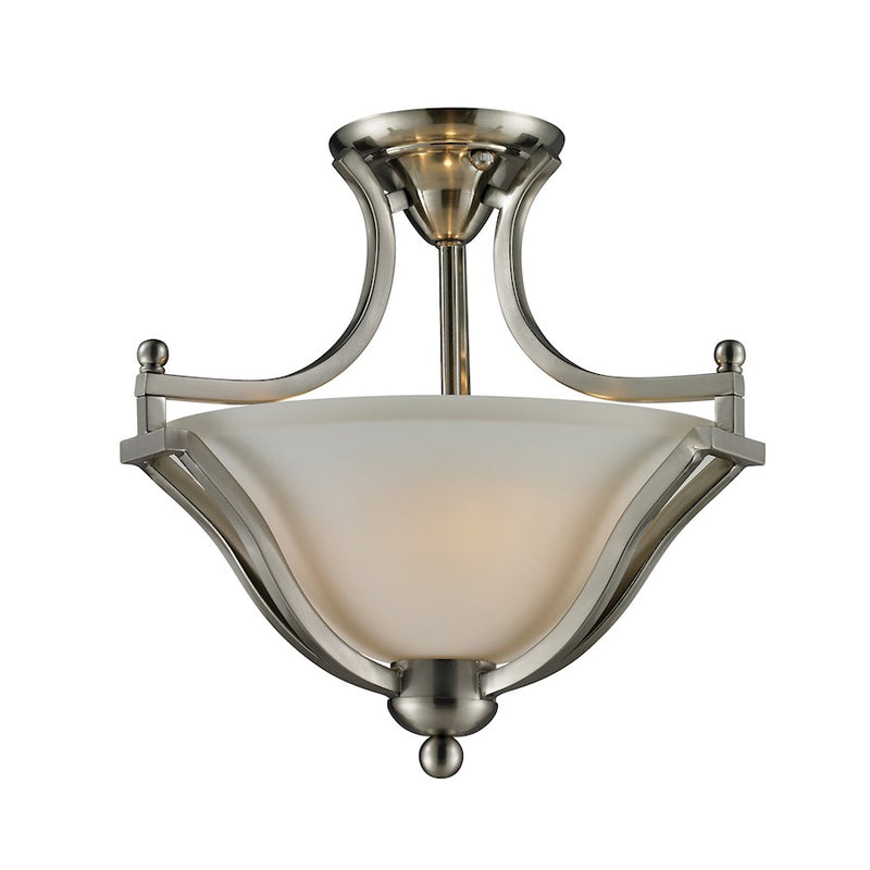 Z-Lite Lagoon 2 Light Semi-Flush Mount, Brushed Nickel, Matte Opal - 704SF-BN