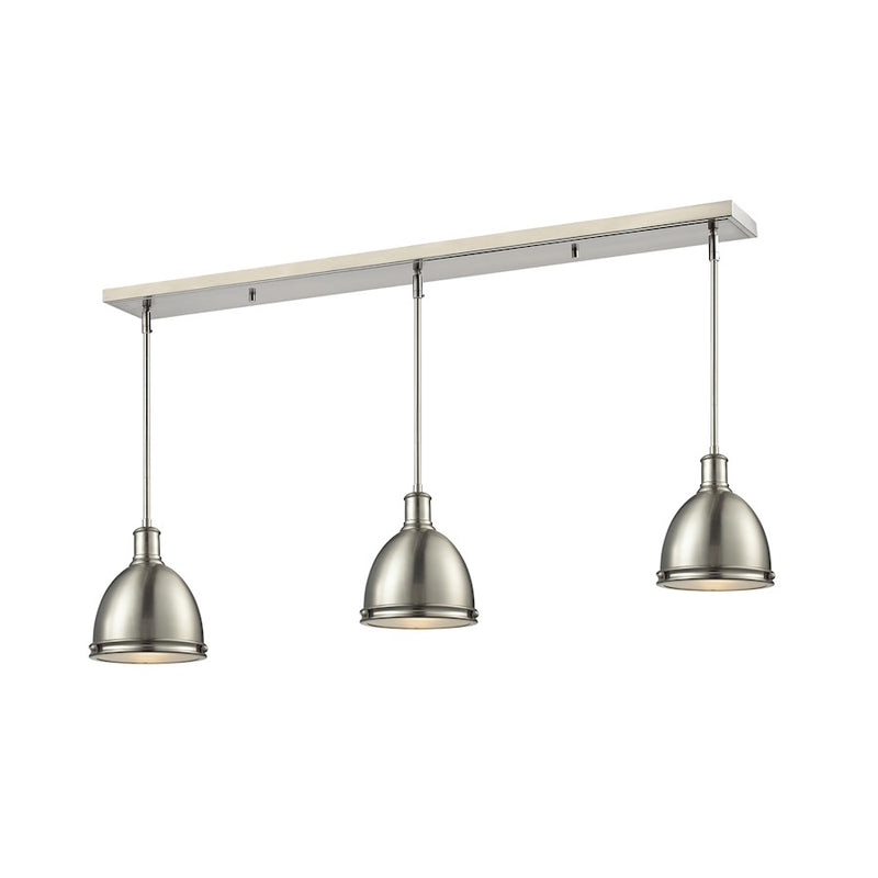 Z-Lite Mason 3 Light Island/Billiard Light, 50x8x9.75", Nickel, Nickel - 710MP-3BN