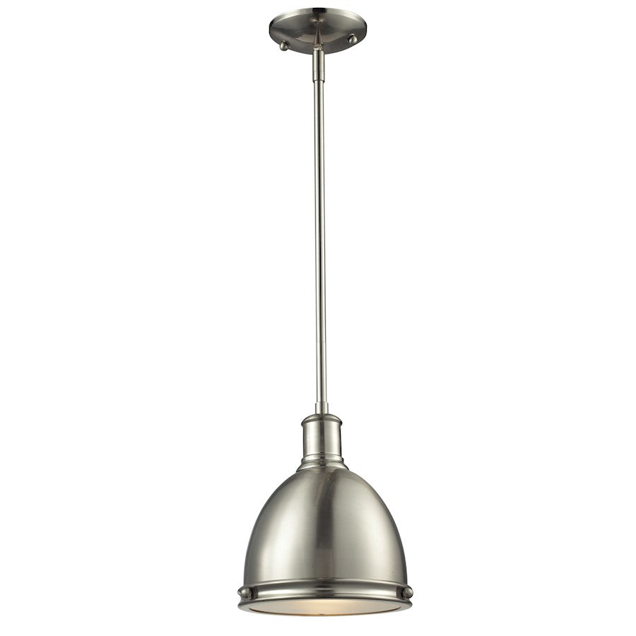Z-Lite Mason 1 Light Mini Pendant, Brushed Nickel, Brushed Nickel - 710MP-BN