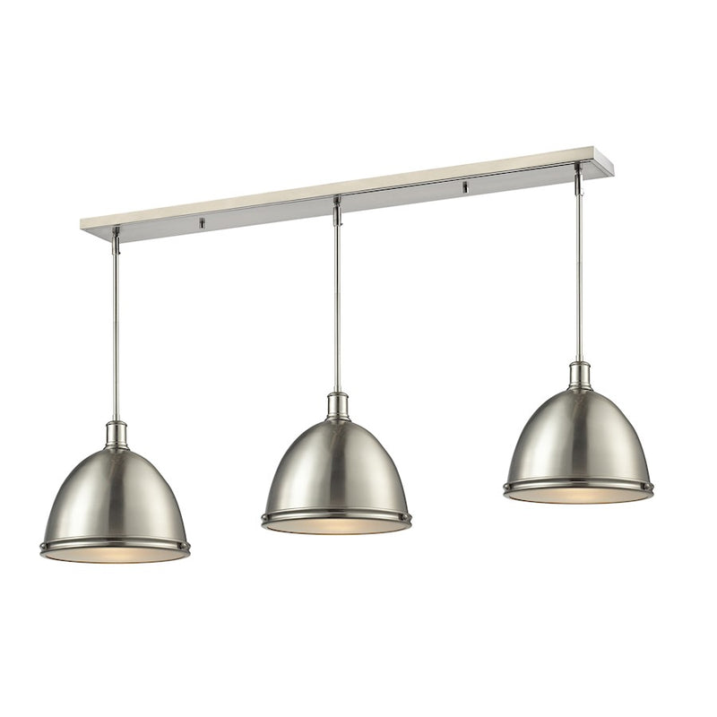 Z-Lite Mason 3 Light Island/Billiard Light, 55x13x13", Nickel, Nickel - 710P13-3BN