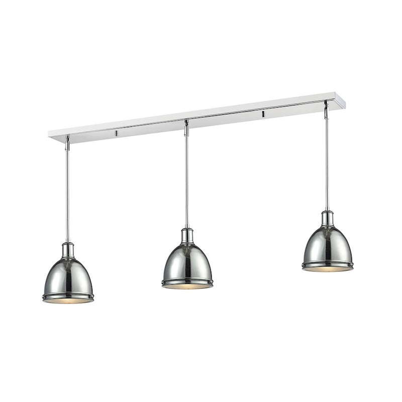 Z-Lite Mason 3 Light Island/Billiard Light, 50x8x9.75", Chrome, Chrome - 711MP-3CH