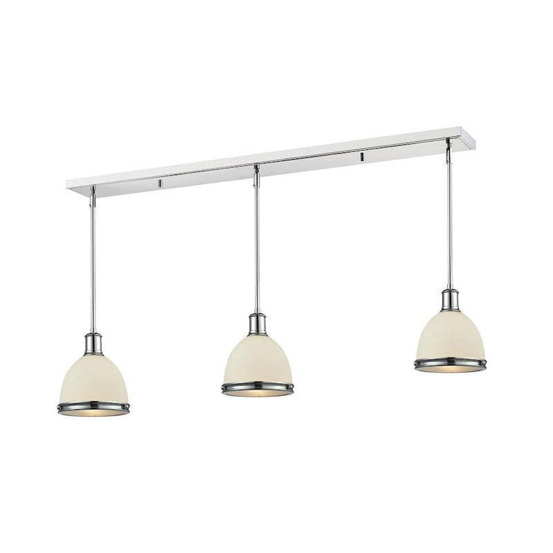 Z-Lite Mason 3 Light Island/Billiard Light, 50x8x9.75", Chrome, Opal - 715MP-3CH