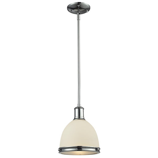 Z-Lite Mason 1 Light Mini Pendant, Chrome, Matte Opal - 715MP-CH