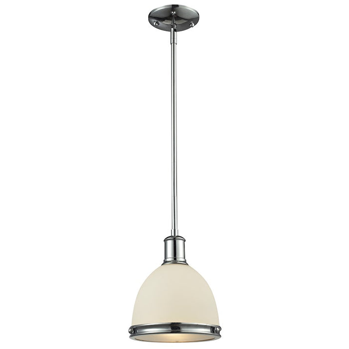 Z-Lite Mason 1 Light Mini Pendant, Chrome, Matte Opal - 715MP-CH