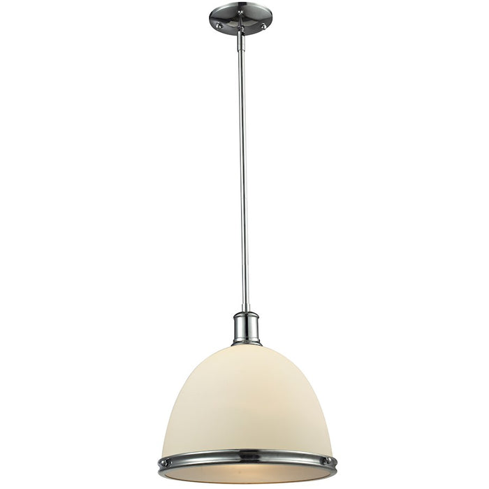 Z-Lite Mason 1 Light Pendant, Chrome, Matte Opal - 715P13-CH
