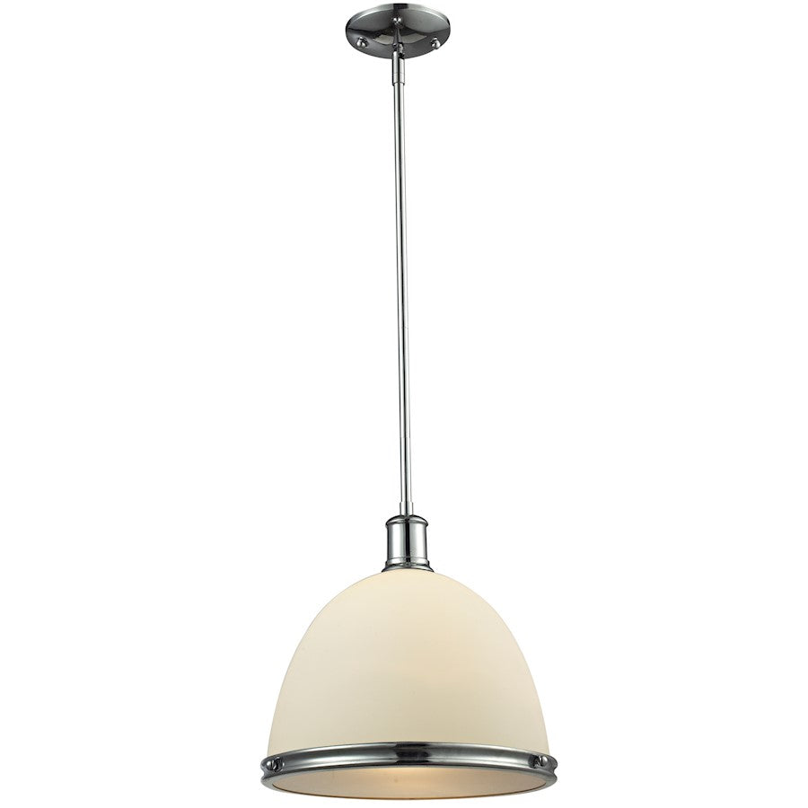 Z-Lite Mason 1 Light Pendant, Chrome, Matte Opal - 715P13-CH