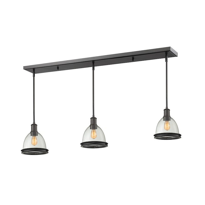 Z-Lite Mason 3 Light Island/Billiard Light 50x8x9.75", Bronze, Clear Seed - 716MP-3BRZ