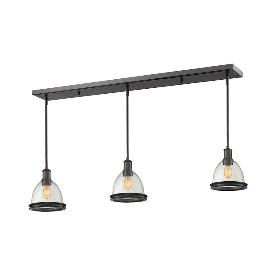 Z-Lite Mason 3 Light Island/Billiard Light 50x8x9.75", Bronze, Clear Seed - 716MP-3BRZ