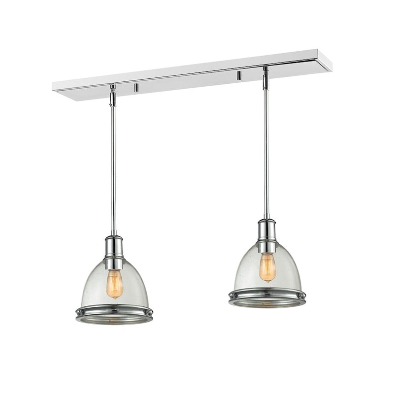 Z-Lite Mason 2 Light Island/Billiard Light, Chrome, Clear Seedy - 719MP-2CH