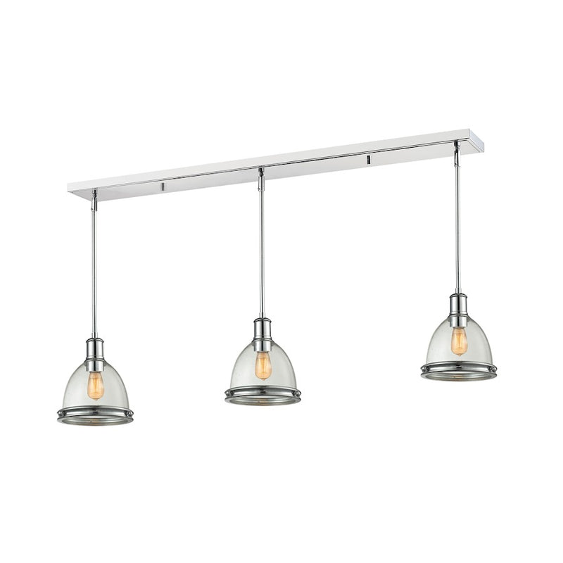 Z-Lite Mason 3 Light Island/Billiard Light 50x8x9.75", Chrome, Clear Seed - 719MP-3CH