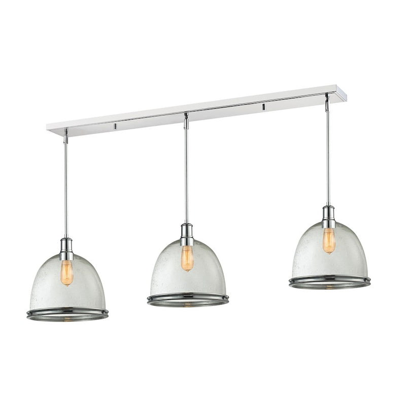 Z-Lite Mason 3 Light Island/Billiard Light 55x13x14", Chrome, Clear Seed - 719P13-3CH