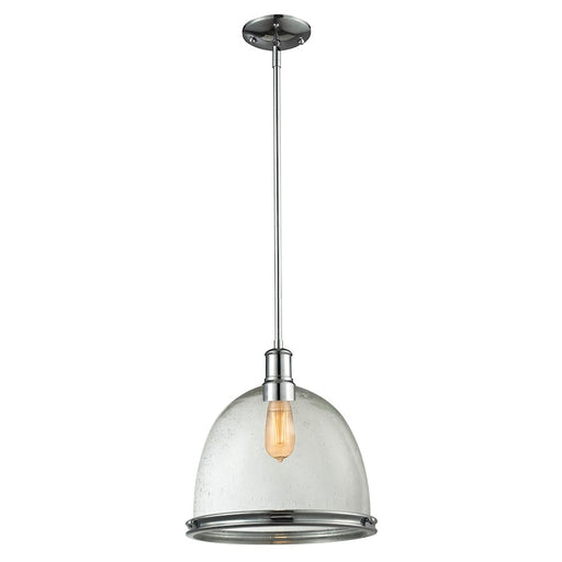 Z-Lite Mason 1 Light Pendant, Chrome, Clear Seedy - 719P13-CH