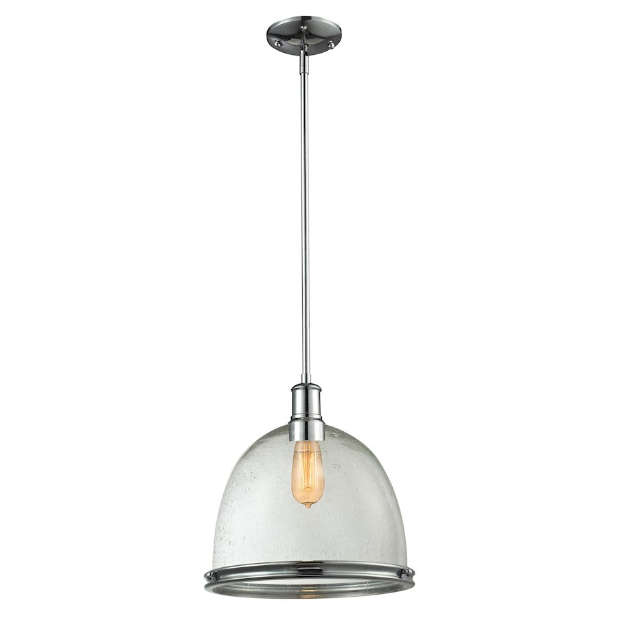 Z-Lite Mason 1 Light Pendant, Chrome, Clear Seedy - 719P13-CH