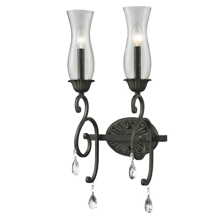 Z-Lite Melina 2 Light Wall Sconce, Golden Bronze, Cognac Seedy - 720-2S-GB