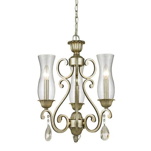 Z-Lite Melina 3 Light Chandelier, Antique Silver, Clear Seedy - 720-3-AS