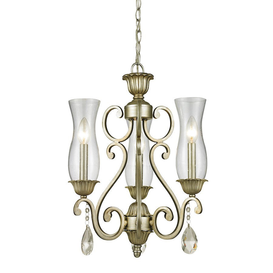 Z-Lite Melina 3 Light Chandelier, Antique Silver, Clear Seedy - 720-3-AS