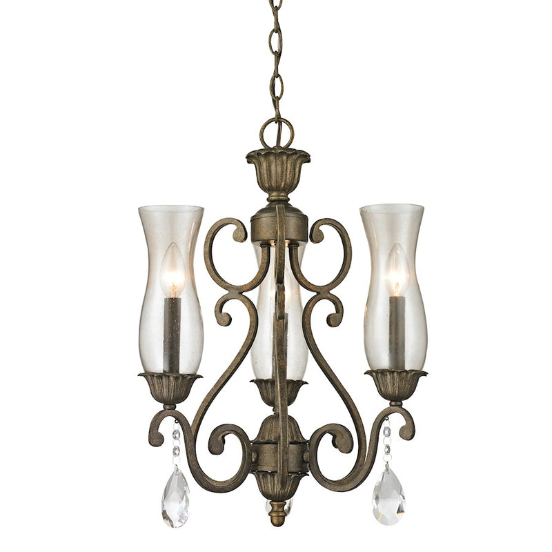 Z-Lite Melina 3 Light Chandelier, Golden Bronze, Cognac Seedy - 720-3-GB