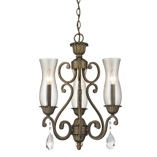 Z-Lite Melina 3 Light Chandelier, Golden Bronze, Cognac Seedy - 720-3-GB