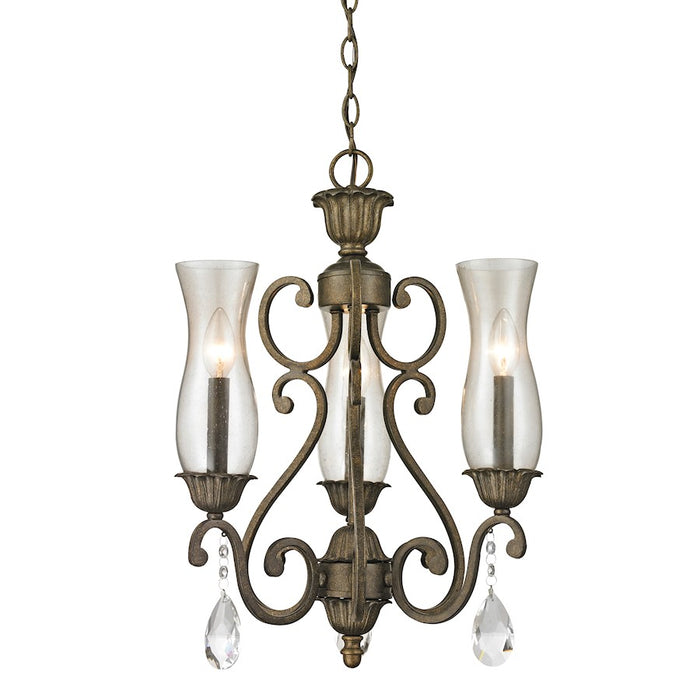 Z-Lite Melina 3 Light Chandelier, Golden Bronze, Cognac Seedy - 720-3-GB