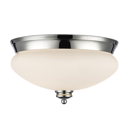 Z-Lite Amon 2 Light Flush Mount, Chrome, Matte Opal - 721F2-CH