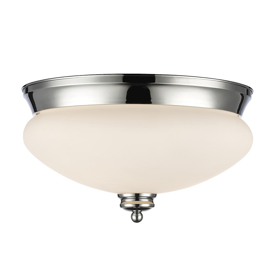 Z-Lite Amon 2 Light Flush Mount, Chrome, Matte Opal - 721F2-CH