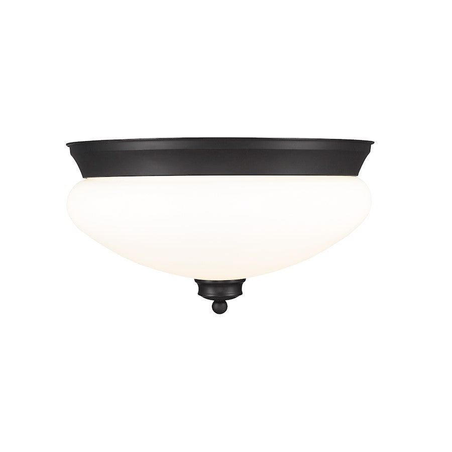 Z-Lite Amon 2 Light Small Flush Mount, Black - 721F2-MB