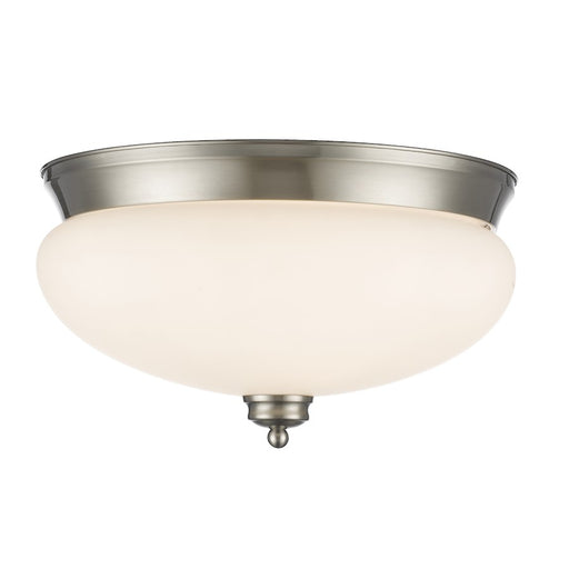 Z-Lite Amon 3 Light Flush Mount, Brushed Nickel, Matte Opal - 721F3-BN