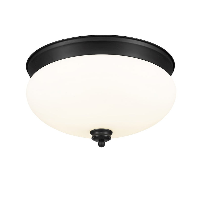 Z-Lite Amon 3 Light Large Flush Mount, Black