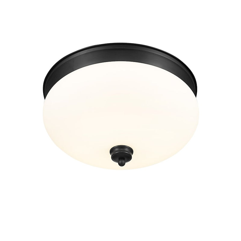 Z-Lite Amon 3 Light Large Flush Mount, Black