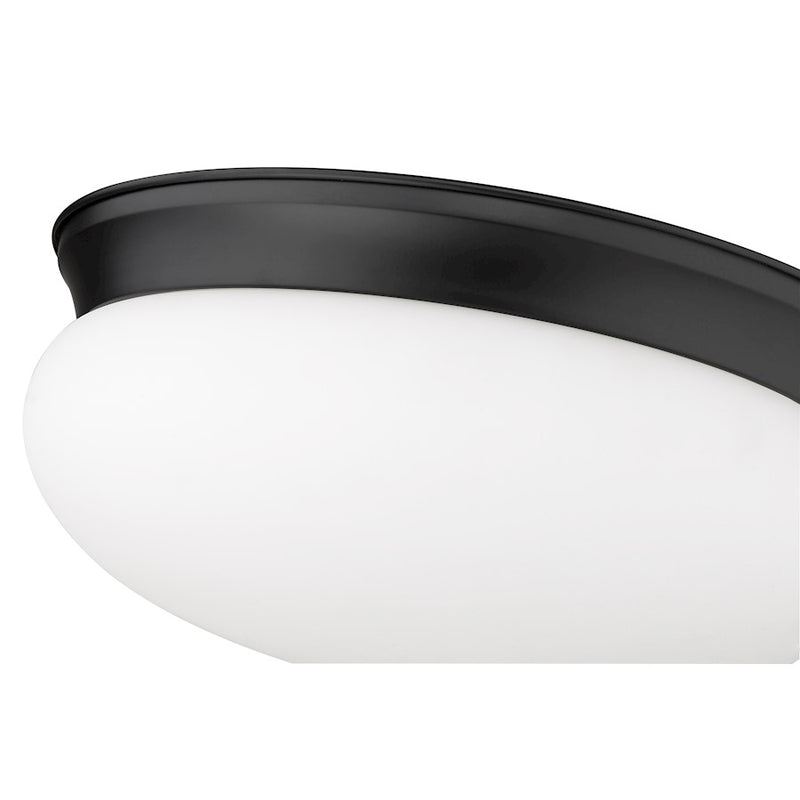 Z-Lite Amon 3 Light Large Flush Mount, Black