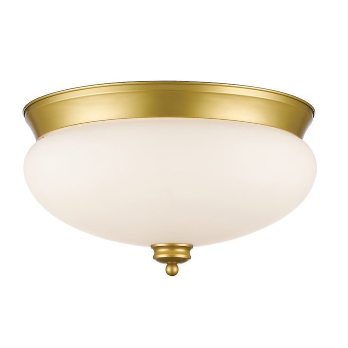 Z-Lite Amon 3 Light Flush Mount, Satin Gold, Matte Opal - 721F3-SG