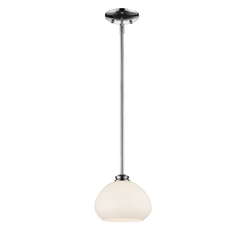 Z-Lite Amon 1 Light Mini Pendant, Chrome, Matte Opal - 721MP-CH