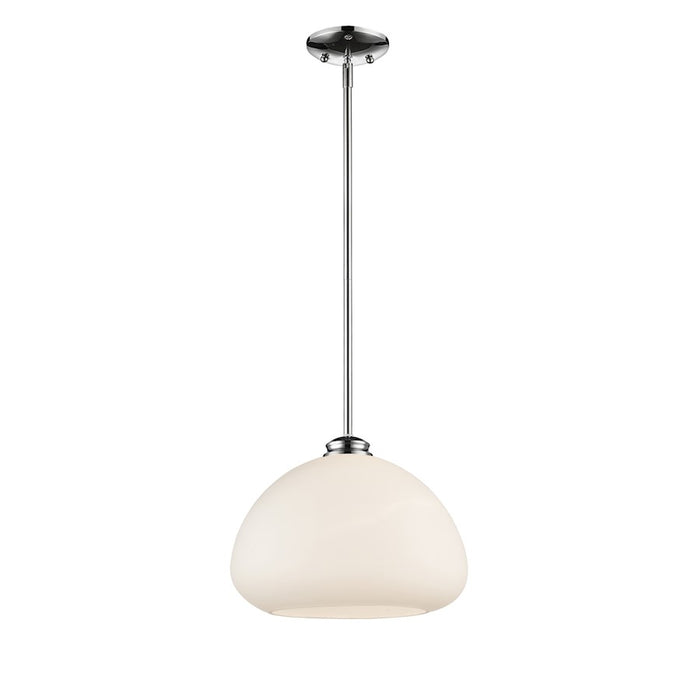 Z-Lite Amon 1 Light Pendant, Chrome, Matte Opal - 721P13-CH