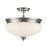 Z-Lite Amon 3 Light Semi Flush Mount, Brushed Nickel, Matte Opal - 721SF-BN
