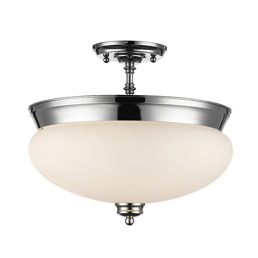 Z-Lite Amon 3 Light Semi Flush Mount, Chrome, Matte Opal - 721SF-CH