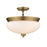 Z-Lite Amon 3 Light Semi Flush Mount, Heritage Brass/Matte Opal - 721SF-HBR