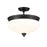 Z-Lite Amon 3 Light Semi Flush Mount, Matte Black/Opal