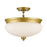 Z-Lite Amon 3 Light Semi Flush Mount, Satin Gold, Matte Opal - 721SF-SG