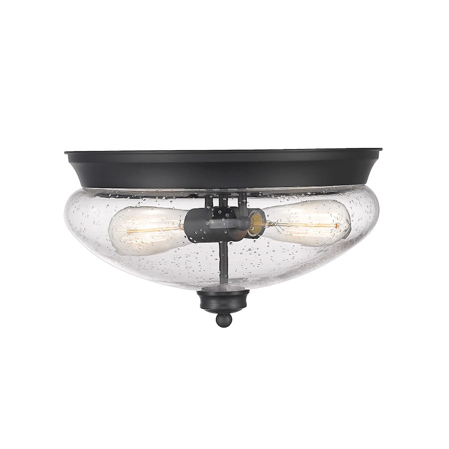 Z-Lite Amon 2 Light Small Flush Mount, Matte Black - 722F2-MB