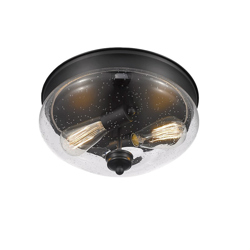 Z-Lite Amon 2 Light Small Flush Mount, Matte Black