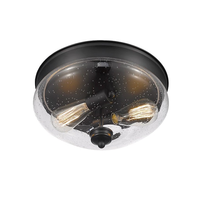 Z-Lite Amon 2 Light Small Flush Mount, Matte Black