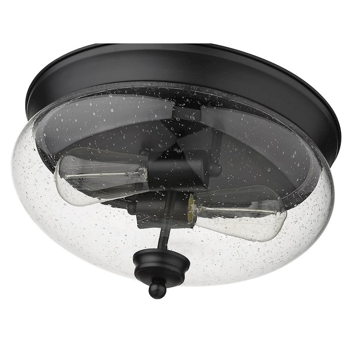 Z-Lite Amon 2 Light Small Flush Mount, Matte Black