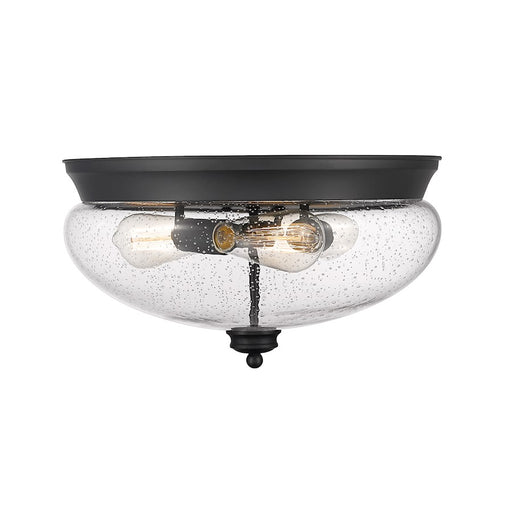 Z-Lite Amon 3 Light Large Flush Mount, Matte Black - 722F3-MB