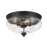 Z-Lite Amon 3 Light Large Flush Mount, Matte Black