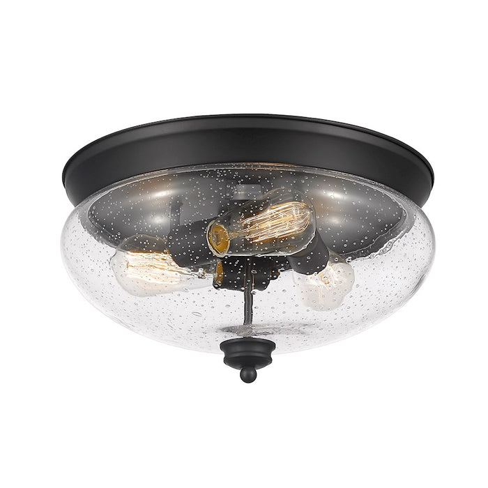 Z-Lite Amon 3 Light Large Flush Mount, Matte Black