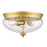Z-Lite Amon 3 Light Flush Mount, Satin Gold, Clear Seedy - 722F3-SG