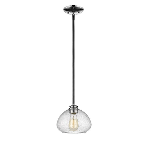 Z-Lite Amon 1 Light Mini Pendant, Chrome, Clear Seedy - 722MP-CH