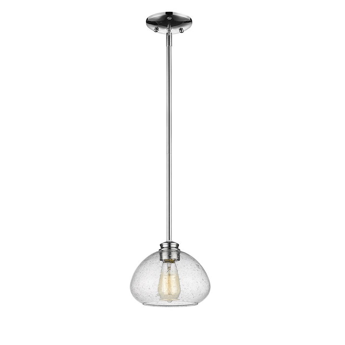 Z-Lite Amon 1 Light Mini Pendant, Chrome, Clear Seedy - 722MP-CH