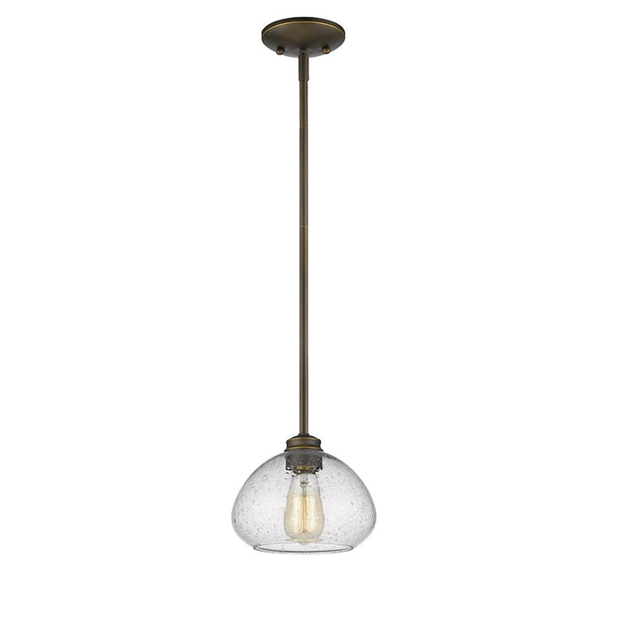 Z-Lite Amon 1 Light Mini Pendant, Olde Bronze, Clear Seedy - 722MP-OB
