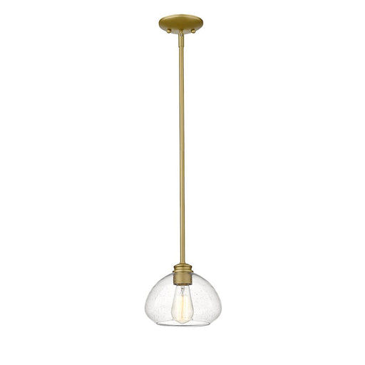Z-Lite Amon 1 Light Mini Pendant, Satin Gold, Clear Seedy - 722MP-SG
